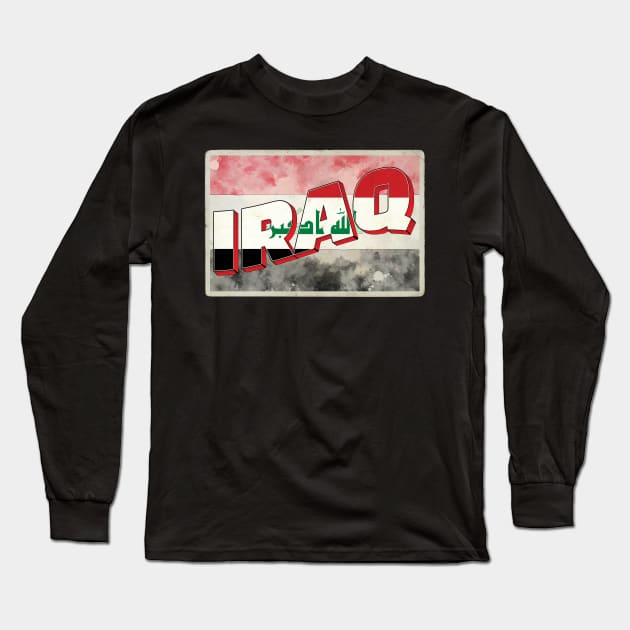 Iraq Vintage style retro souvenir Long Sleeve T-Shirt by DesignerPropo
